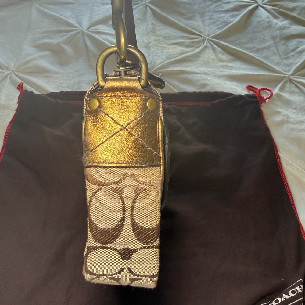 Coach Beige Gold Leather Soho Shoulder Bag - Picture 8 of 15